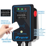 해피아워몰364 FWHW EV 충전 스테이션 가정용 충전기 1 상 EVSE 월박스 IEC62196 타입 2 전기 자동차 RFID 카 개 포함 32A 7KW... 