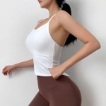 필라테스브라탑 홀터넥 요가복브라탑 스포츠 민소매 헬스복 운동복 나시 B : 머슬앤뷰티