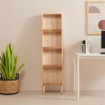 카페감성 원목 4단 디스플레이 잡지꽂이(36cm) 만화책 매거진 책자 랙 전면 : 자르파라