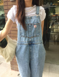여자 데님오버롤 멜빵바지 오버롤팬츠 청멜빵 연청 중청 : 크림뮤지엄