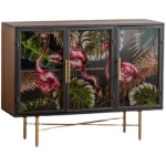 미국 플라밍고 칠보 에나멜 입구 캐비닛 유리 파티션 산업 스타일 철 아트 찬장 : 더하루STORE