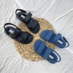 [h1724] 여성 스트랩 이선 샌들 데님 벨크로 찍찍이 여름샌들 : 새로이클라쓰