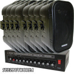 PC 포스기연결 음악방송 스피커8개와 8채널앰프 중대형매장 복층카페 식당 술집 헬스클럽 : 씨투바이코리아