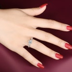 YHAMNI-100% 리얼 D 컬러 VVS1 모이사나이트 다이아몬드 반지 오리지널 솔리드 PT950 플래티넘 영원한 여성 웨딩 밴드 MR026 : 아누누몰