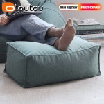 OTAUTAU-성인용 코튼 린넨 빈백 푸프 커버 내부 라이너 포함 필러 없음 편안한 퍼프 오토만 발판 스툴 바닥 좌석 DD035 : 더하루STORE