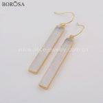 Borosa 5/10 pairs 길드 사각형 투명 selenite 드롭 귀걸이 쥬얼리 레이디 천연 보석 선물로 g1777 : 아누누몰