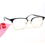 대두 하금테안경 남자 큰안경테 오버사이즈 변색렌즈 블루라이트차단안경 반뿔테 : 김9안경