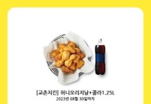 교촌치킨 허니오리지날 + 콜라 : 제이디플라자