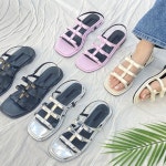 [G1457] 여성 뮬 리본 스트랩 플랫샌들 : 새로이클라쓰