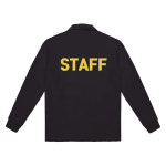 STAFF 프린팅 긴팔 쿨론 카라 티셔츠 블랙 스태프티 직원복 행사복 단체복 (기능성,남녀공용,검정,무료배송) : 무티크