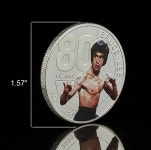 중국 이소룡 쿵후스타 브루스리 80주년 기념동전 실버도금 : 라운지인터내셔날