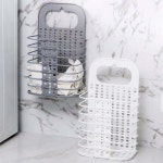 공간 절약 접이식 빨래 함 수건통 폴딩 세탁 벽걸이 문걸이 바구니 : 착한커머스05