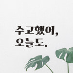 레터링 스티커 레트로 폰트 응원 문구 현관문 스티커 수고했어 오늘도 LG-013S검정 : 어썸투데이