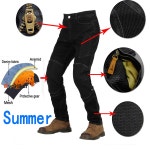 여름 메쉬 환기 남자 바이크 오토바이 청바지 아라미드 모토 바지 보호 장비 라이딩 올 블랙 피트 : 포니점빵