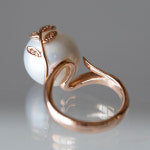 14 k 14 mm 나뭇잎 남양 진주  반지 : 엘린쥬얼스