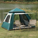 팝업 텐트 오토 자동 3-4인용 야영 그늘막 : 체크데일리
