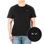 [꼼데가르송] 23SS (P1T064 BLACK) 남성 블랙하트 반팔 티셔츠 : 비아 쇼룸