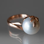 14 k 14 mm 나뭇잎 남양 진주  반지 : 엘린쥬얼스