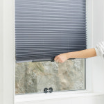 46-80cm 부착식 블라인드 무타공 사무실 붙이는 창문 부착 햇빛 가리개 베란다 셀프 : 움이스토어