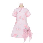 To Alice 냥냥 딸기 차이나 치파오 원피스 : 후와룽