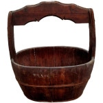민속 물건 오래된 장식품 고전 골동품 나무 두레박 레트로 : 다모아마켓샵