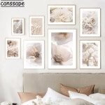 캔버스 유화 그림 페인팅 개업선물 벽 꽃 포스터 풍경 베이지 회화 로즈 프린트 북유 아트 : AO스토어