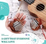 손가락 피아노 8음 미니 칼림바 나무 투명 크리스탈 : 판다보이