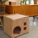 먀옹 라탄 2단 숨숨집 고양이집 캣하우스 다묘하우스 : 코오지하우스