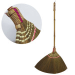 PP손잡이 대나무손잡이 갈대비 세트 (미용실 애견샵전용 청소 빗자루) : 크린월드