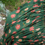 고요하우스 클로바 초록커튼 꽃무늬 빈티지커튼 : 고요하우스