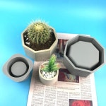 아트 공예대형 화분 실리콘 몰드 DIY 육각 콘크리트 몰드 거울 크리스탈 에폭시 클레이 몰드 수지용 홈 데코 : Tiyai 102