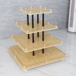 스틸 우드 슈퍼마켓 선반 디스플레이 스탠드 스낵 쇼케이스 라운드 : 샹차이