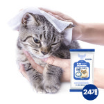 [본사당일발송/무료배송]고양이 캣그루밍 제로 물티슈 24개 고양이물티슈, 무향, 눈 코 입 귀세정, 눈물, 고양이눈꼽, 캣물티슈, 바디티슈... 