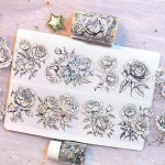 빈티지다꾸 꽃향기 흑백 플라워 pet 마스킹 테이프 : 가은 마켓