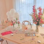 꽃 장식 브라이덜샤워 테이블 대여 핑크 생일파티 꾸미기 : PARTYLIKE