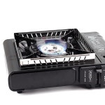 야외 가스 스토브 윈드 스크린 접이식 바람막이 스테인레스 스틸 버너 요리 바베큐 스토브 캠핑 하이킹 액세서리 : 플러스알파커머스