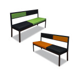 병원 약국 카페 로비 배색 스틸슬림 3인 등유 장의자(등,방석배색) : 가구메이드