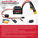로켓 RC V2 초음속 45A 60A 80A 100A 120A 150A ESC 방수 브러시리스 속도 컨트롤러 1/8 1/10 1/7 자동차용 부품 : 매일유통03