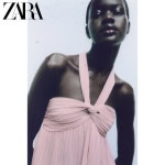 자라 ZARA 여자 스몰 플리츠 매듭 홀터넥 티셔츠 국내매장소진 3564/170 : 타오바오 스토어