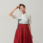 리슬 철쭉 반팔 저고리 스카이블루 여자 여름 나들이룩 생활한복 : 리슬