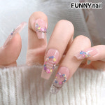 [퍼니네일] 5D엠보스티커 손끝 작은정원 파스텔 플라워 네일스티커  입체네일스티커 데코스티커 : 퍼니네일