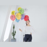 풍선 아트 졸업 꽃다발 30cm 100개 포토존 어린이날 혼합 생일 전체인쇄 뮤직 네오w : 샵프리C