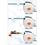 자동 호수 릴 거치 정리 벽부착 되감기 호스 7 패턴 깍지 워터 자동차 정원용 슬로우 리턴 시스템 10 m 20m : 실크로드 트레져