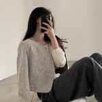 [친환경네] 봄 가을 짧은 복고풍 v넥 싱글 브레스트 올 매치 짧은 코트 여성용 : 친환경네