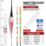 낚시 찌 올림 내림 나노 민물 Limunous 플로트 튜브 3 개 가방 후크 1 야간 전기 부표 얕은 물 소프트 테일 도구 : 긱이스토어2