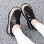 [G1879] 여성 천연 소가죽 민자 데일리 통굽 스니커즈 : 새로이클라쓰