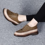 [G1879] 여성 천연 소가죽 민자 데일리 통굽 스니커즈 : 새로이클라쓰