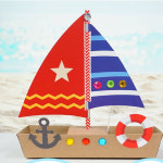 둥실둥실 돛단배놀이(4인용)만들기 미술키트 어린이집 유치원 초등학교 미술 재료 : 몽동마트