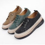 [G1879] 여성 천연 소가죽 민자 데일리 통굽 스니커즈 : 새로이클라쓰