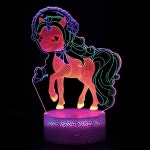 3D 착시 램프 유니콘 LED RGB 색상 깜박이 터치 원격 제어 타이밍 야간 조명, 방 장식 어린이 휴일 선물 : 구매모빌리티